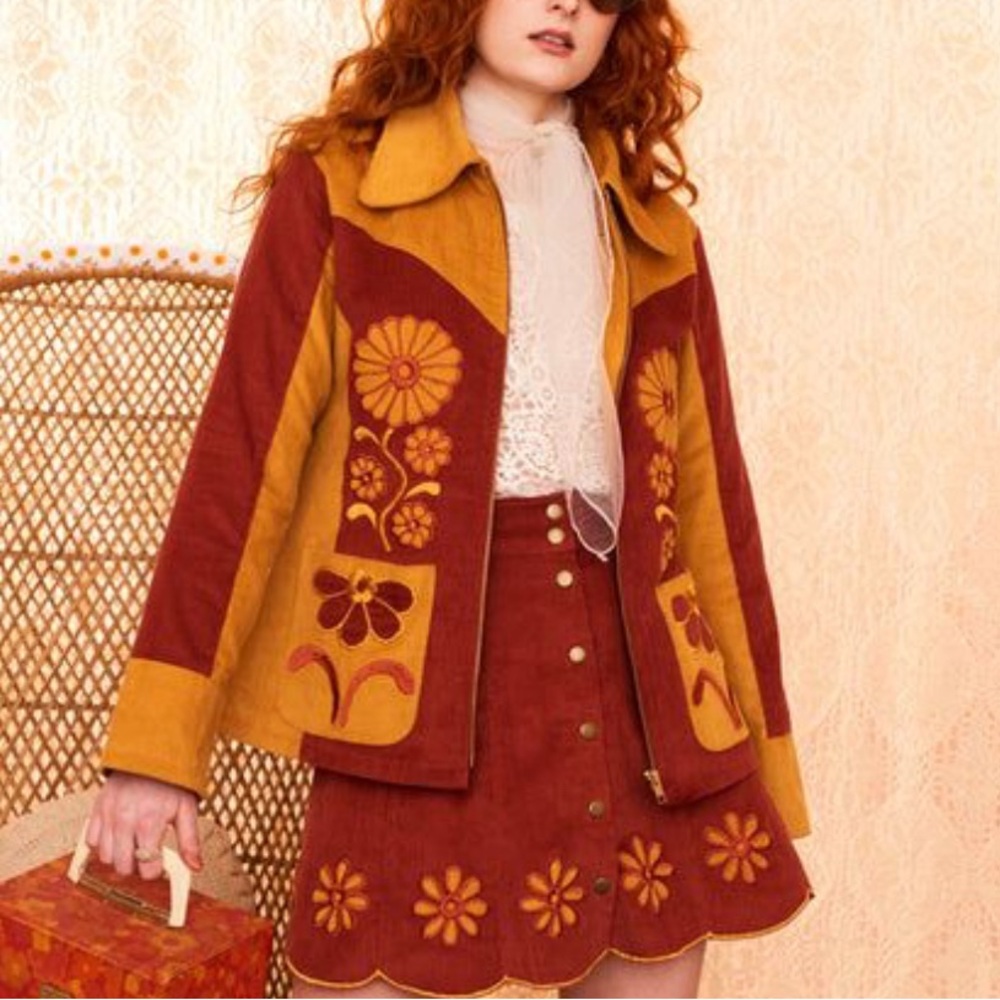 Hippie Shake Honey Hi Corduroy Jacket Orange